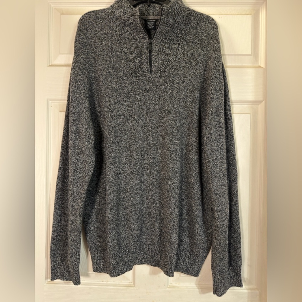 Calvin Klein Jeans Men's Charcoal Gray 1/4 Zip-Up Knit Cozy Warm Sweater Sz XXLT